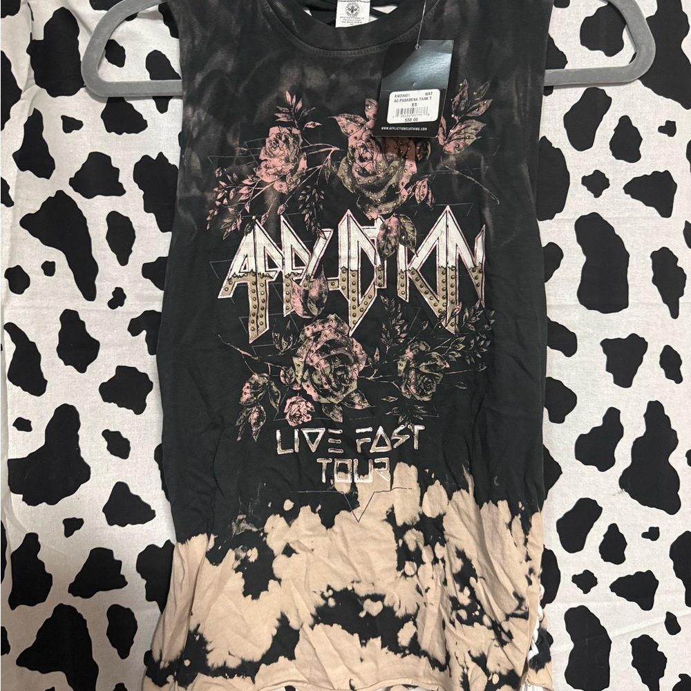 Affliction Black and White Graphic Tank SOLD